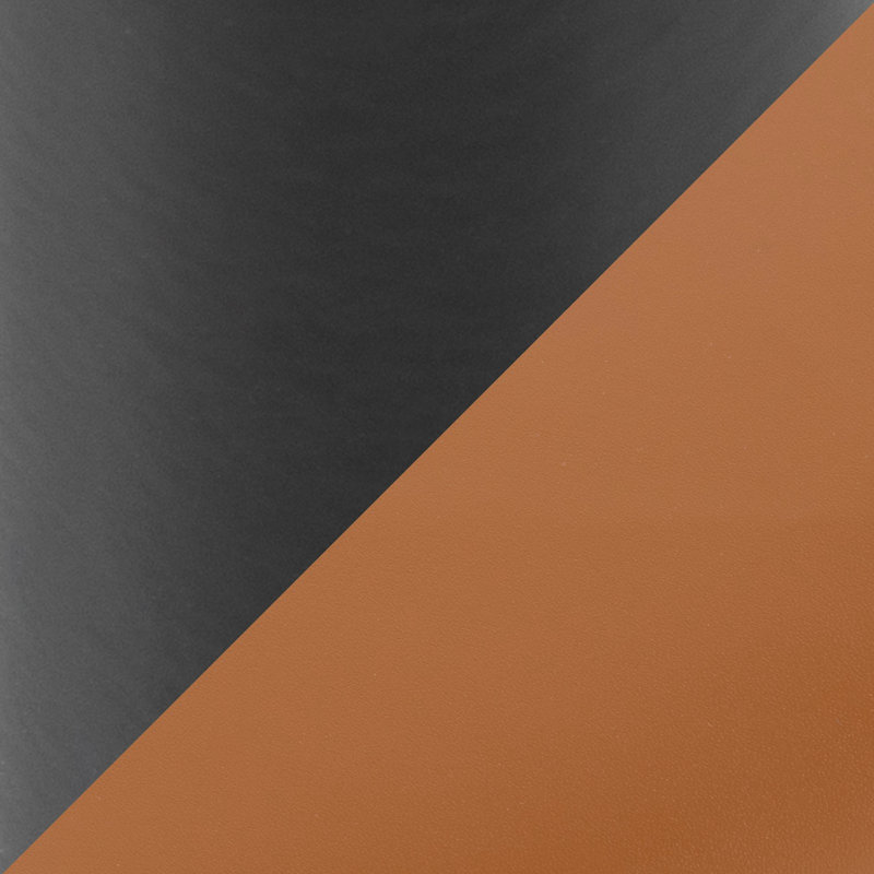 Banc confortable en métal noir et similicuir brun clair, design contemporain, siège rembourré épais, deux places assises, utilisation à l'intérieur, limite de poids de 500 lb, assemblage requis pour le confort, nécessaire