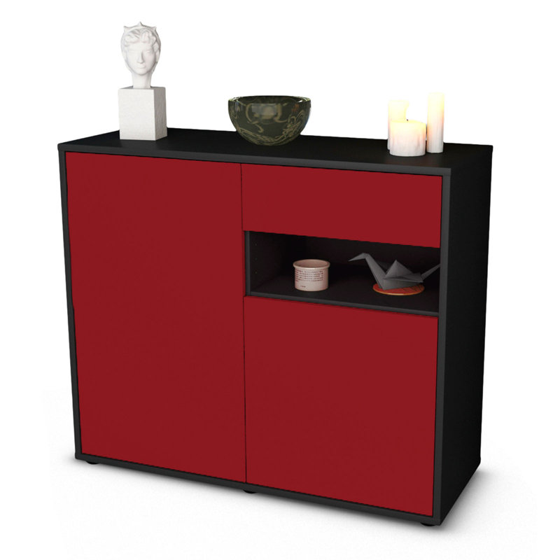 Rayburn 92cm Sideboard, Anthracite/Red