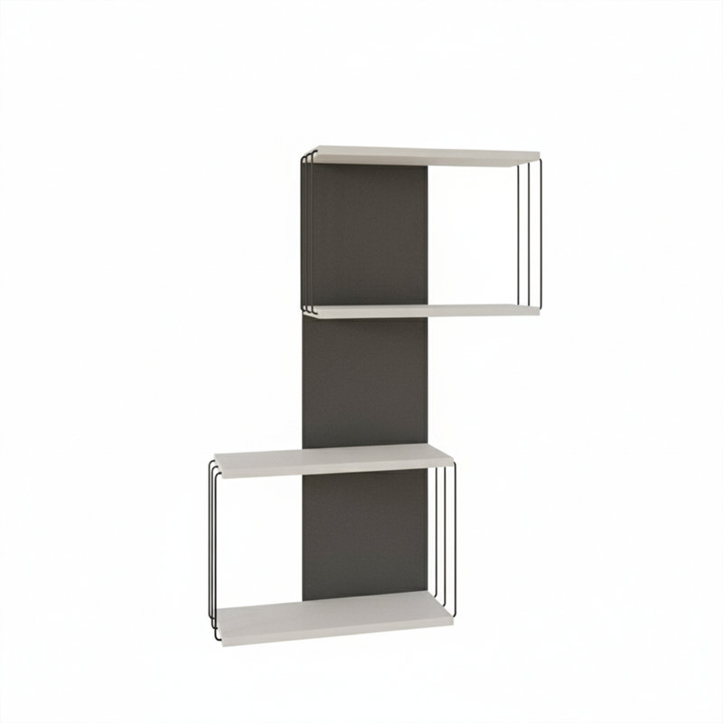 Helix Offset Modern 4-Tier Wall Shelf