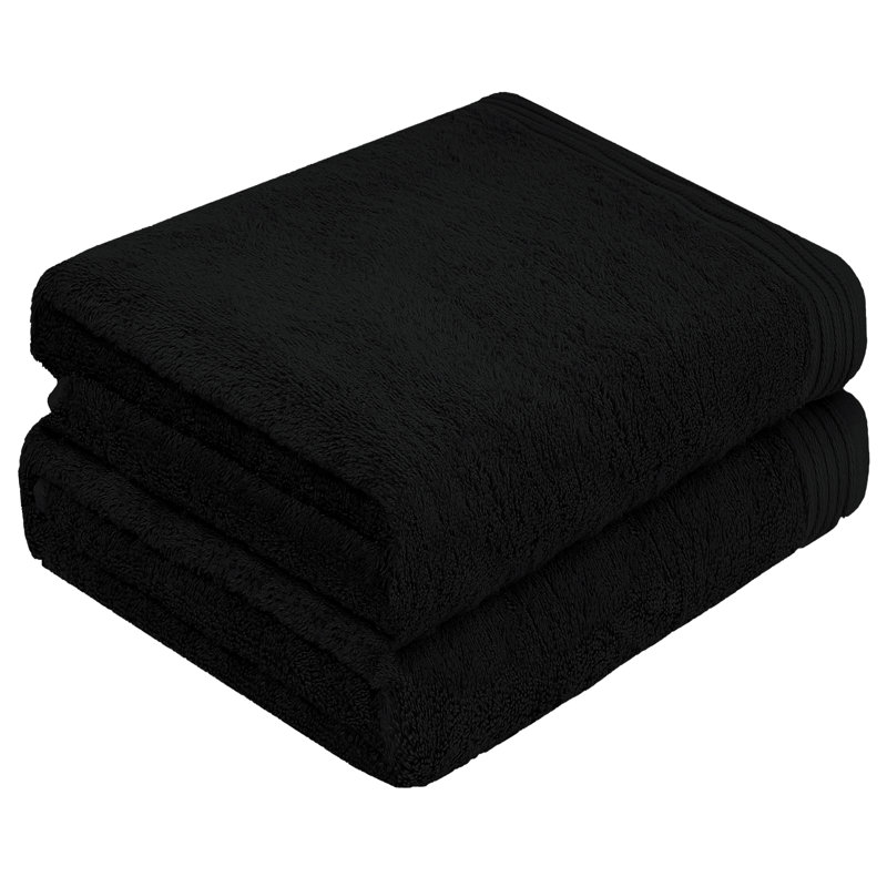 Lorena Midweight Bath Sheet, Black