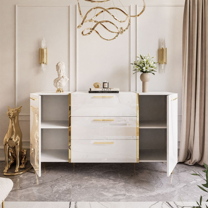 Ambarisha 158cm W 3 - Drawer Chest of Drawers, White