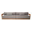 Hermosa 119" Wide Outdoor Teak Rectangle Patio Sofa with Cushions-1093125224