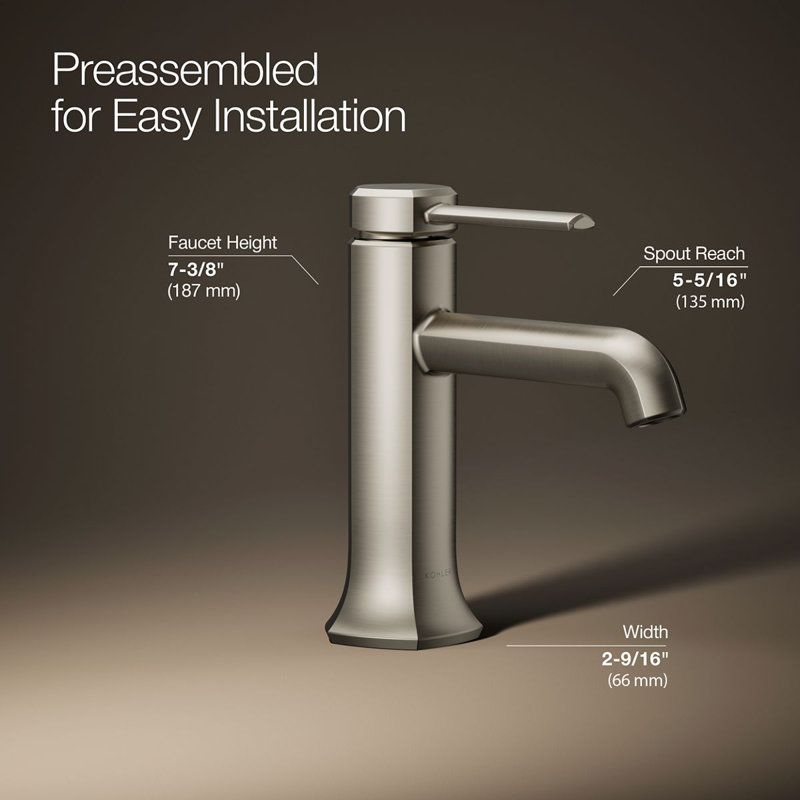 Robinet pour salle de bain à un trou Occasion, Nickel poli vibrant