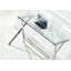 Bureau d'ordinateur en verre, table d'ordinateur portable en verre trempé transparent avec bords arrondis, table d'écriture