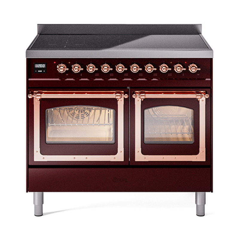 ILVE Nostalgie II Noblesse 40 in Induction Range, Burgundy/Copper