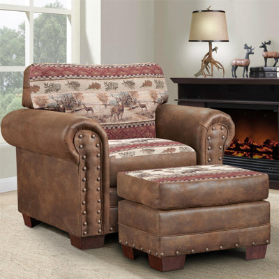 Jailiyah Upholstered Accent Chair with Ottoman