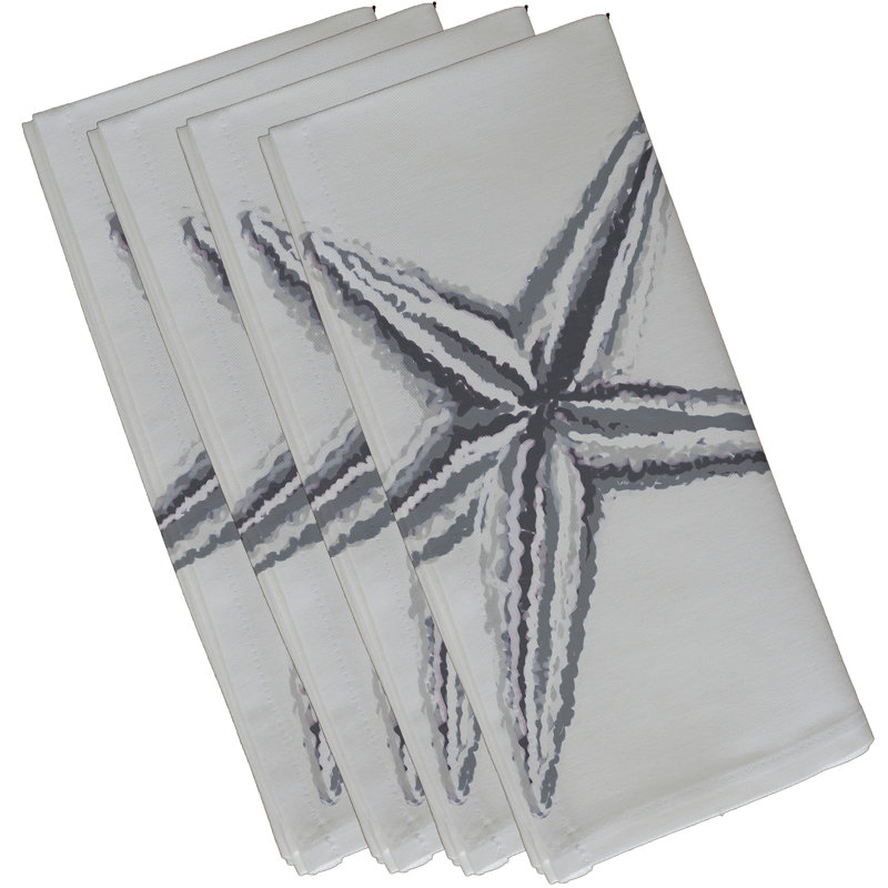 Serviette Sea Star, L 18 po x L 18 po, Bleu / corail / gris