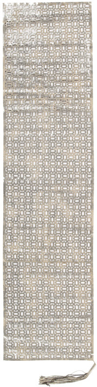 Merete Geometric Leather Table Runner, Beige/Silver