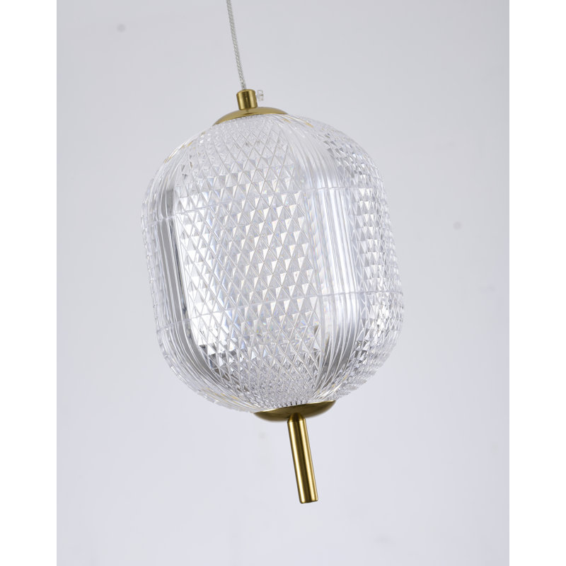 Luminaire suspendu transitionnel en verre 1 lumière DEL 