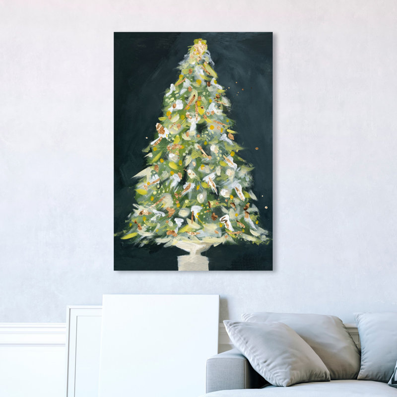 « christmas tree 2 », peinture sur toile, H 45 po x l 30 po x P 1,5 po