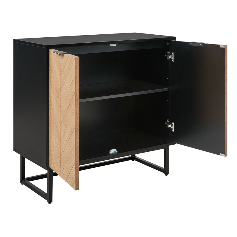 Schoenberg 80cm Sideboard, Light Wood/Black