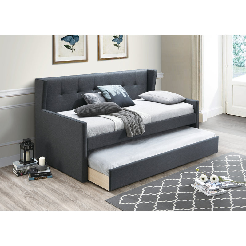 Brecken Upholstered Daybed, Charcoal