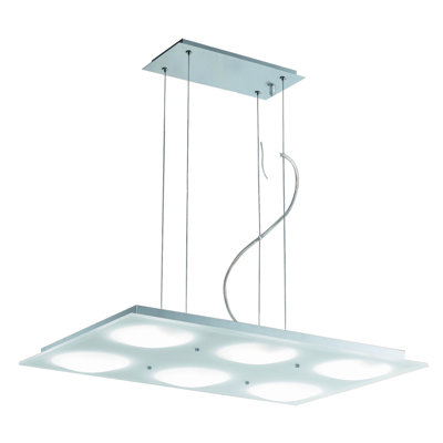luminaire suspendu linéaire pour îlot de cuisine 6 lumières Lumidisque