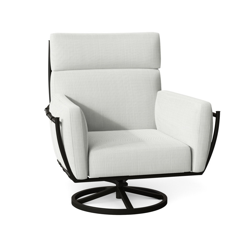 Chaise berçante pivotante en aluminium Majorca, Argent Vérone, Pas de soudure