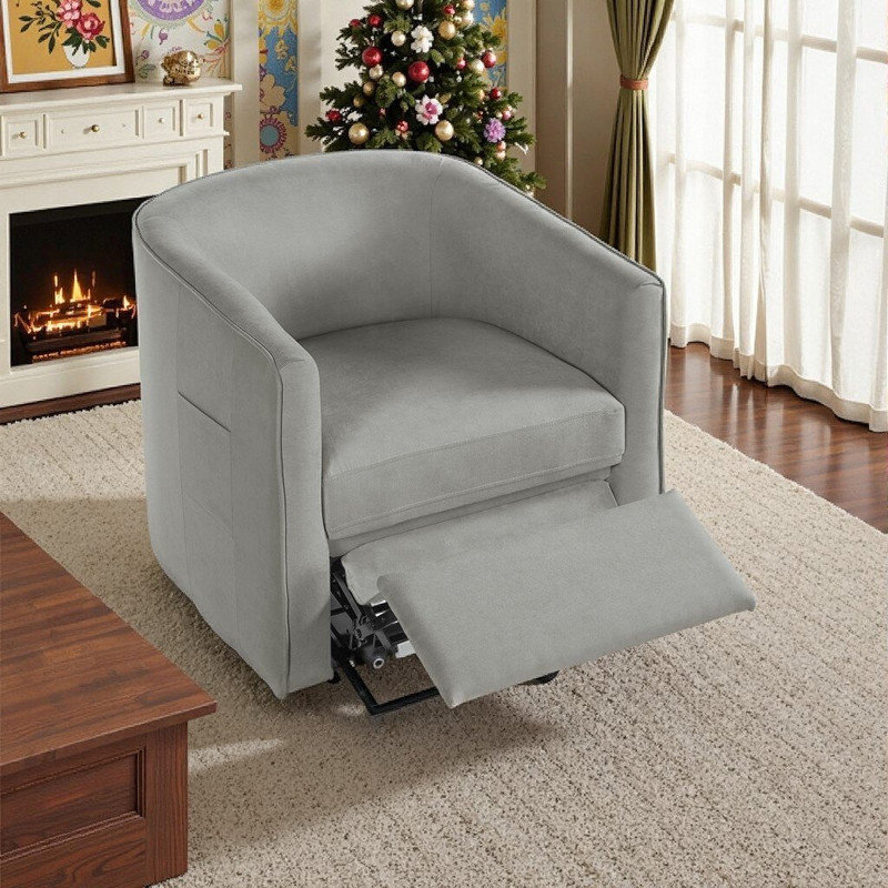 Fauteuil inclinable électrique avec repose-pieds, Gris