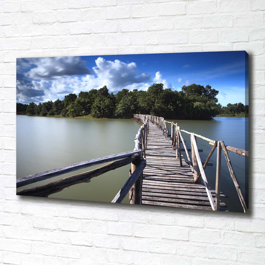 Glasbild Wooden Bridge