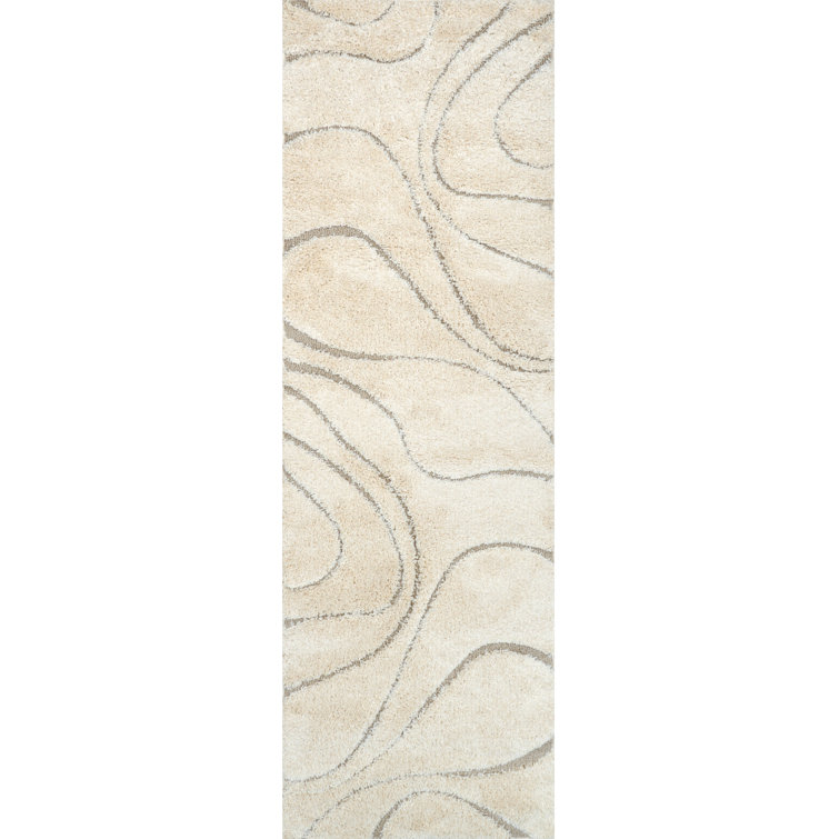 Baltej Modern Shag Cream/Ivory Area Rug