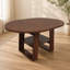 Table de salle à manger extensible ronde à ovale avec rallonge intégrée et piètement en forme de H