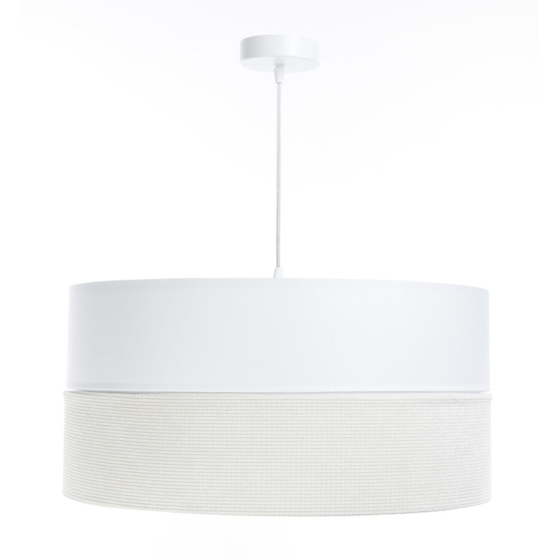 Roncy 1 - Light Drum Pendant, 107cm H x 50cm W x 50cm D, White/Cream