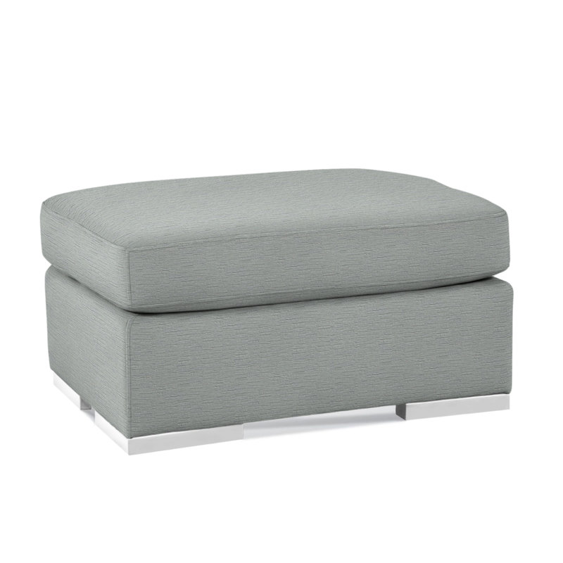 Memphis Ottoman, Brown Geometric, 0456-33, Frost White