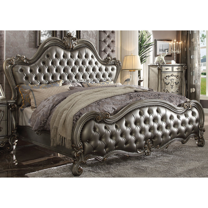 Nekoma Vegan Leather Bed, Queen