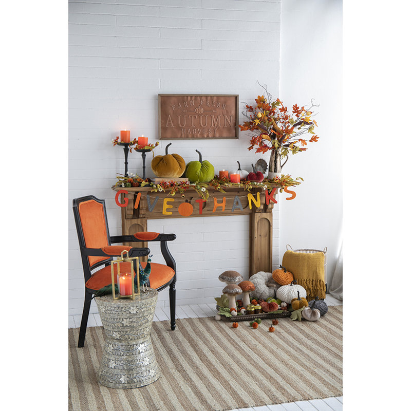 Chenille Weighted Pumpkin with Realistic Stem