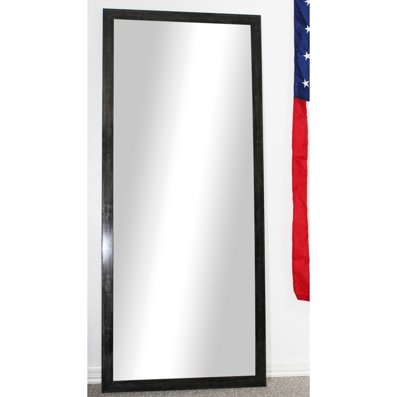 Garg Wood Flat Mirror, 61.5" H x 23.5" W, Black/Gray
