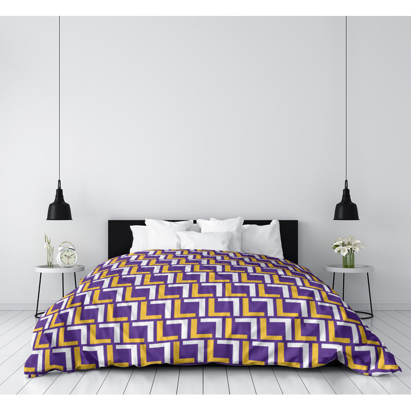 Housse de couette simple, Polyester brossé, Housse de couette simple TG, Mauve / doré / blanc