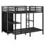 Lit superposé en métal avec garde-robe et bureau pliable