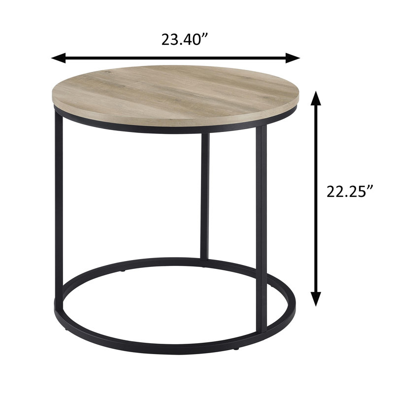 Table de bout rustique 23,4 po, brun, Distressed Pine / Brown, Distressed Pine