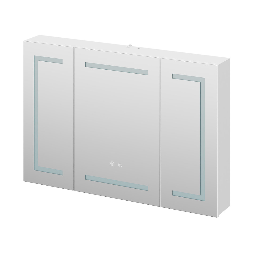 96mm W 60mm H Frameless Medicine Cabinet Mirror Fixed