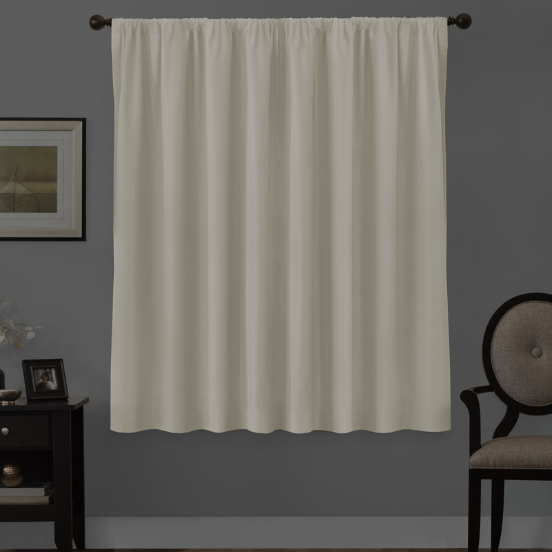 Linen Blackout Rod Pocket Window Curtain Panel