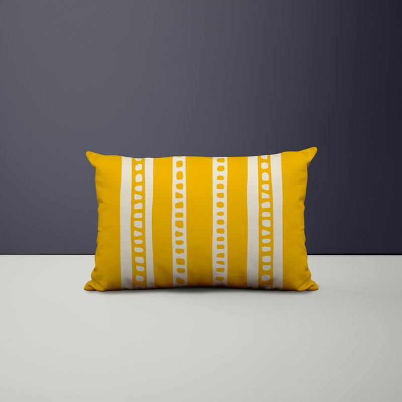 Housse et insert de coussin rectangulaire intérieur / extérieur en mélange de polyester / polyester Ikom, Jaune