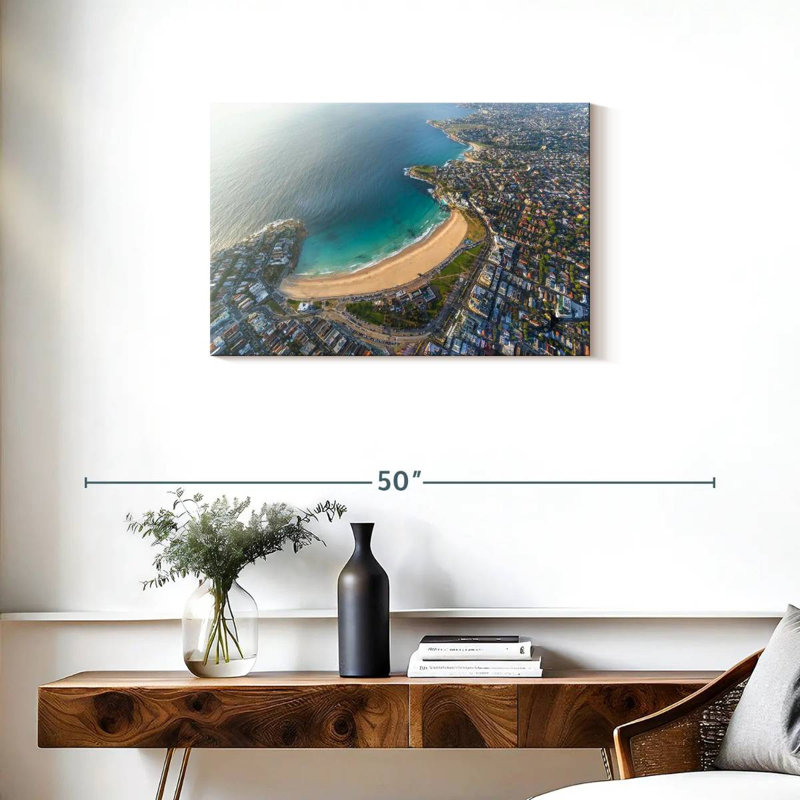 Vue aérienne de la plage de Nicci Bondi, H 20 po x l 30 po