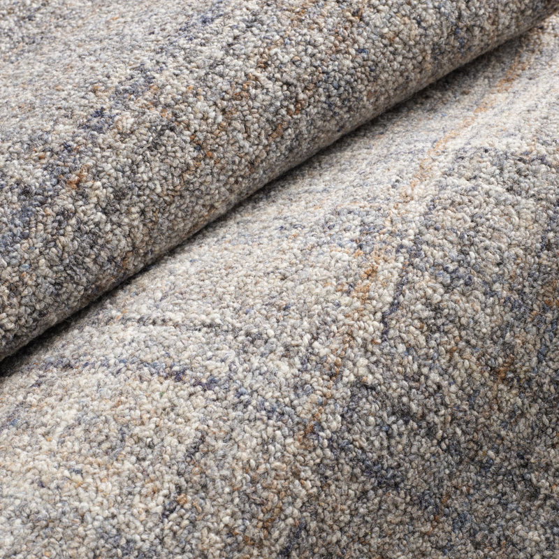 Harris Hand Micro Hooked Wool Rug, Rectangle 8'6" x 11'6", Blue/Brown