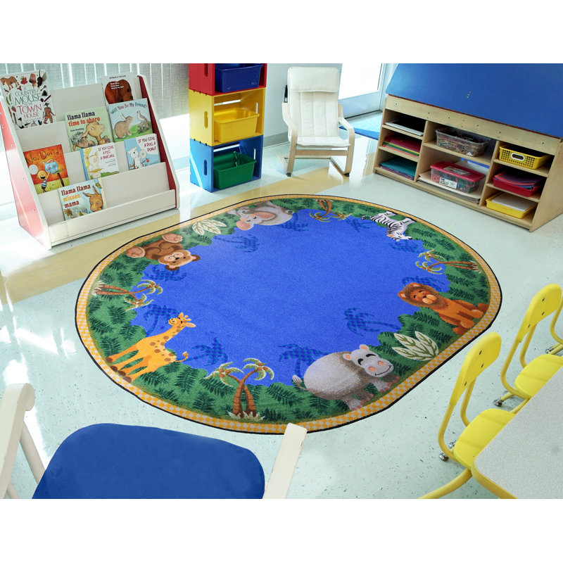 Tapis Just For Kids Jungle Friends, Ovale 7 pi 8 po x 10 pi 9 po