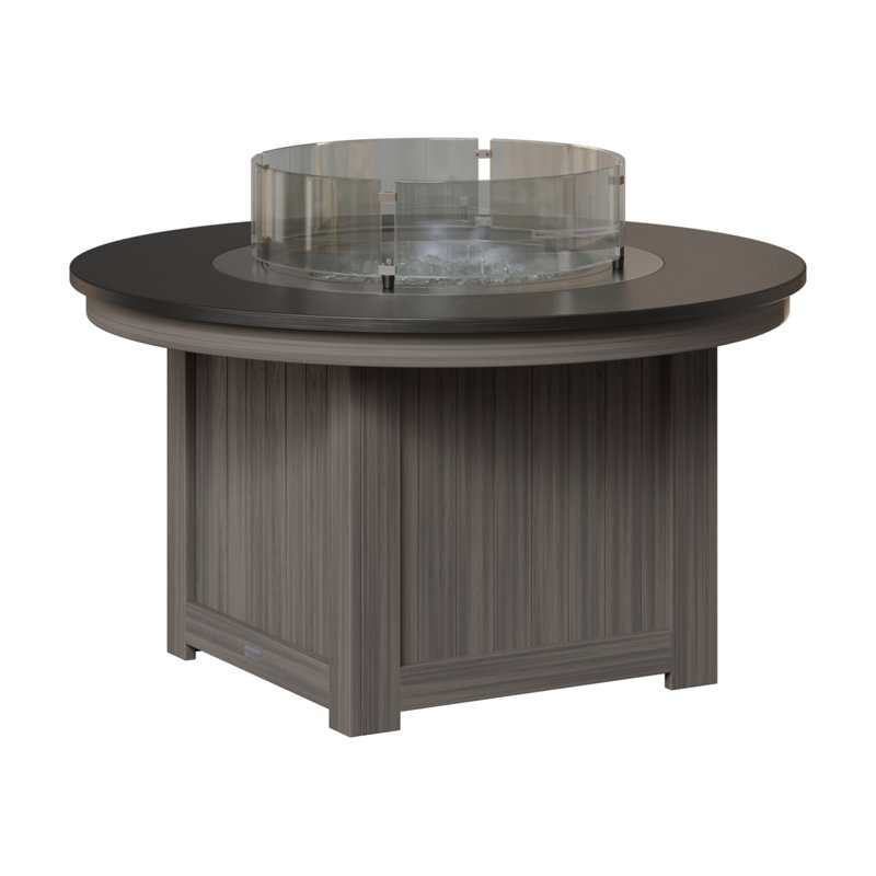 Foyer de table rond Berlin Gardens Donoma, H 25 po x l 44 po x P 44 po, Plateau martelé noir avec base gris côtier