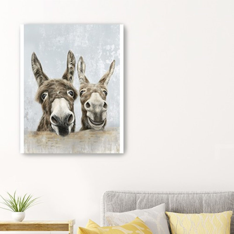«Cute Donkeys», impression sur toile sans cadre