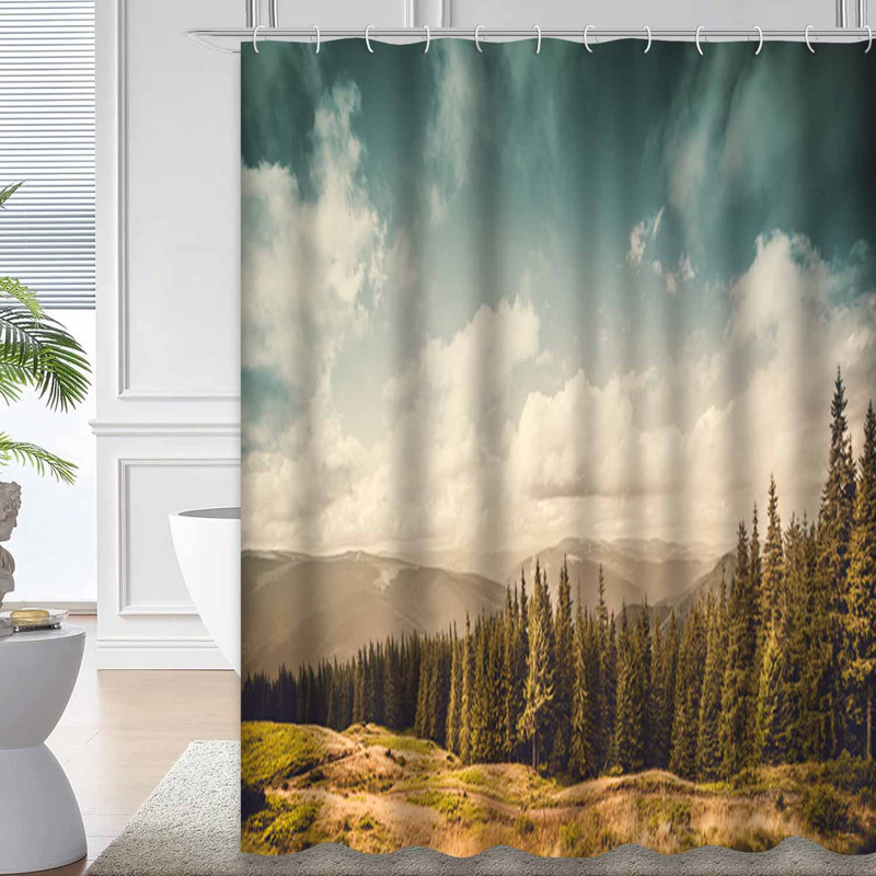 Rideau de douche Summer Mountain, L 72 po x l 84 po
