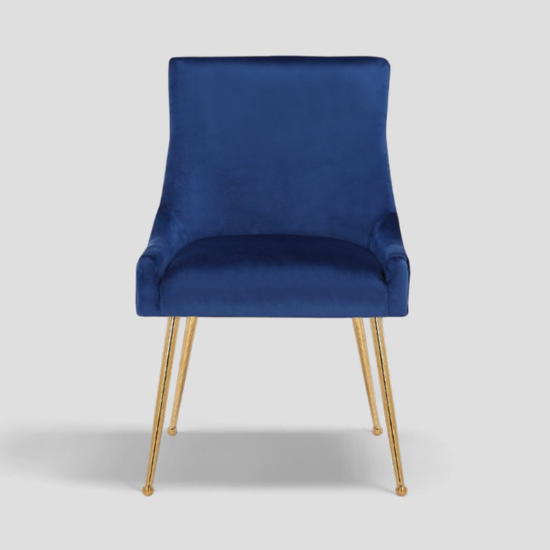 Chaise en velours Sheny, Velours bleu