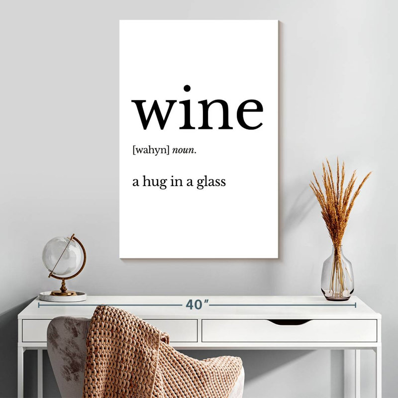 Wine Typography, 30" H x 20" W