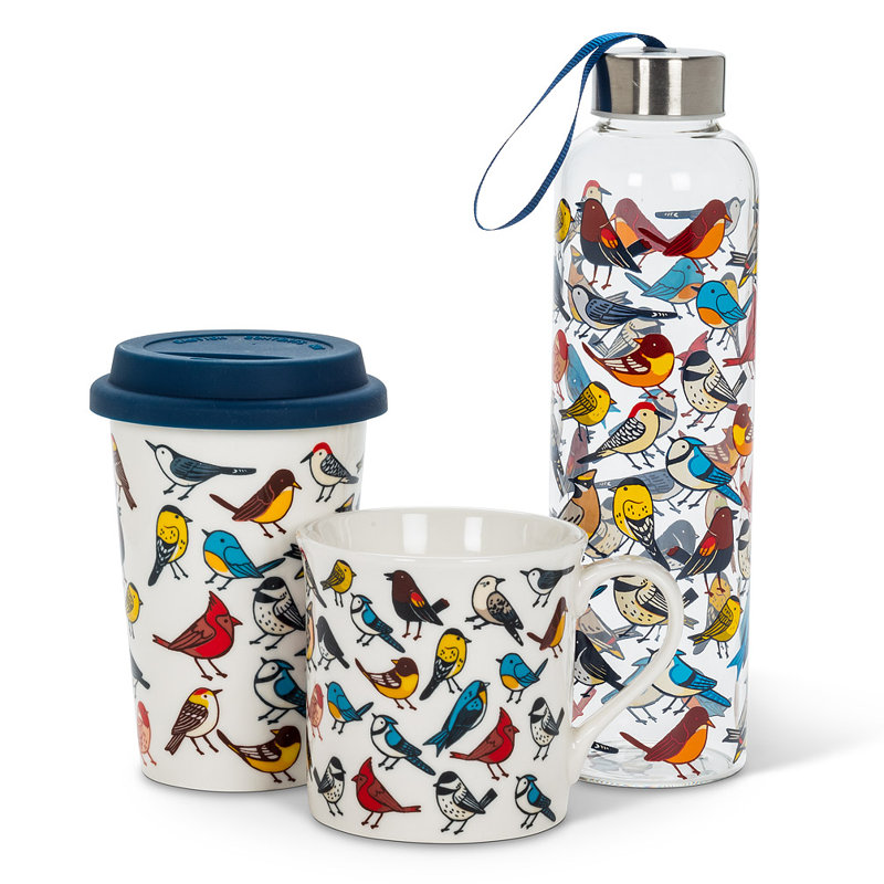 Bouteille d'eau 18 oz Allover Birds