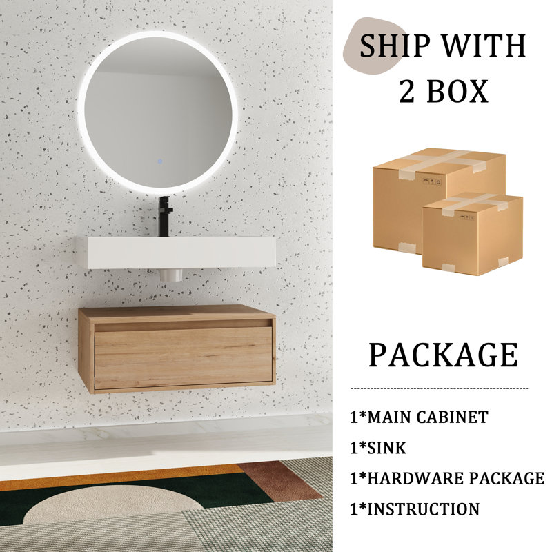30'' Single Bathroom Vanity with Resin Top