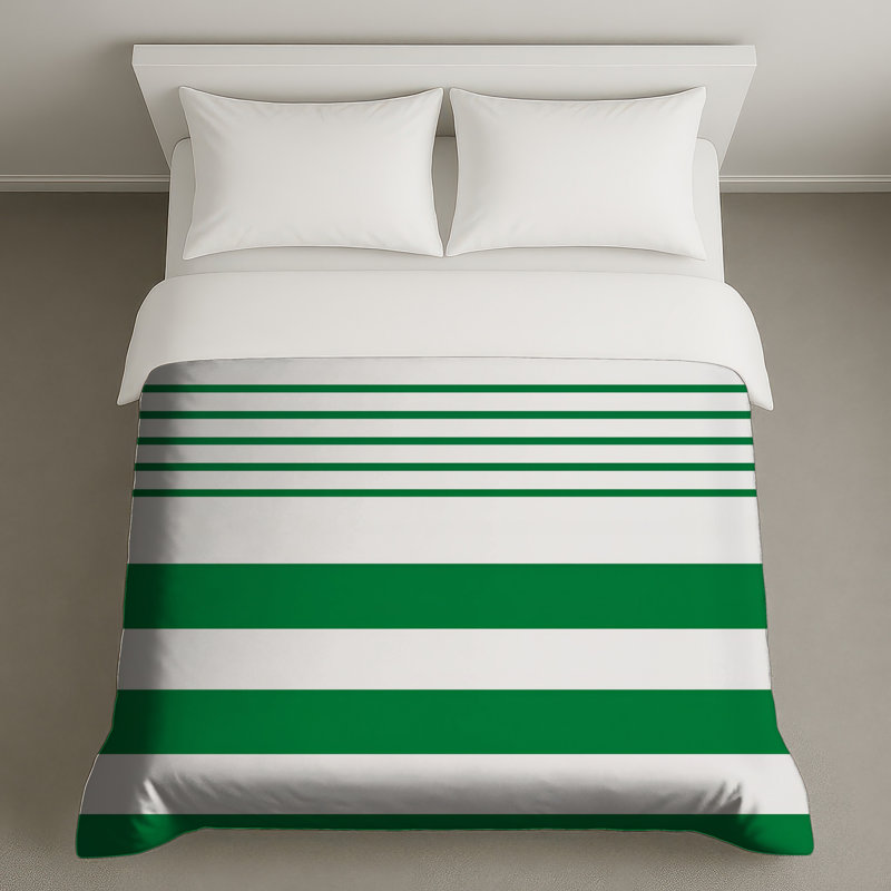 Housses de couette à rayures vertes et blanches, Twin