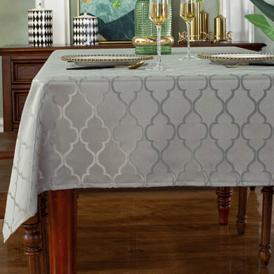Rectangle Grey Tablecloth,Jacquard,152 x 305 cm, Table Cloth