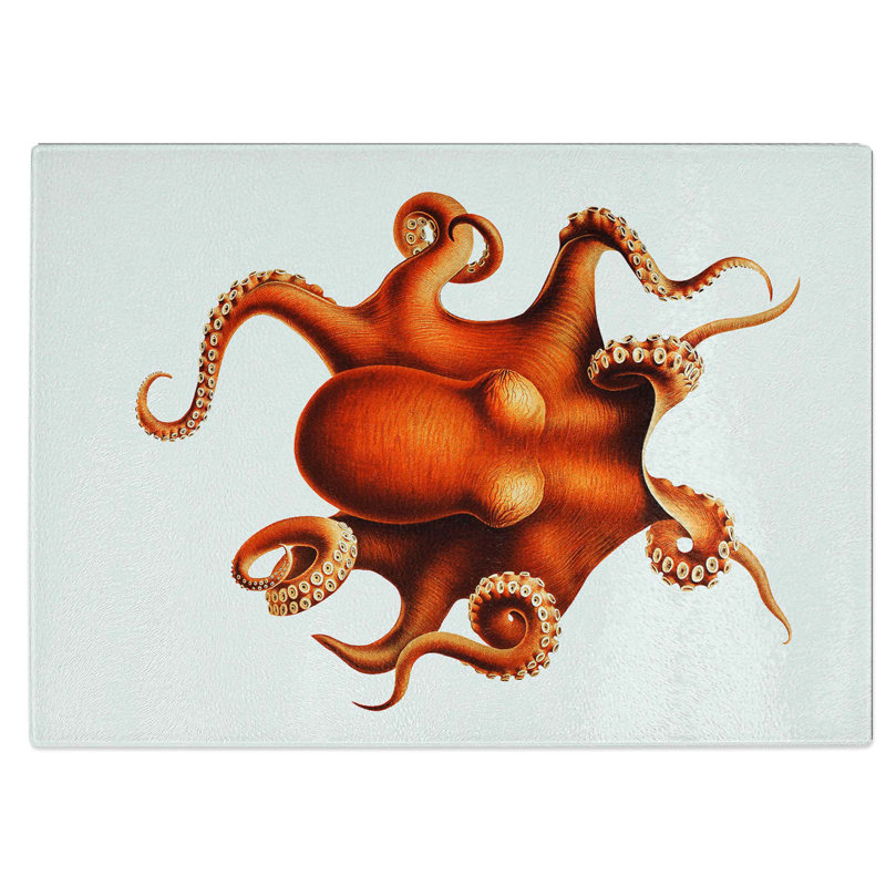 Tempered Glass Octopus by Carl Chun Chopping Board, 28.5 cm W x 20 cm L