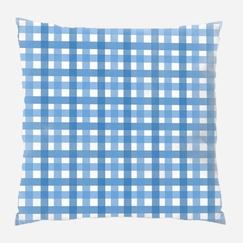 Coussin décoratif Gingham, Bleu