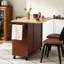 Îlot de cuisine polyvalent avec porte-serviettes et rangement interne, rangement pratique brun 5 roulettes lisses-1631219527-1631219528