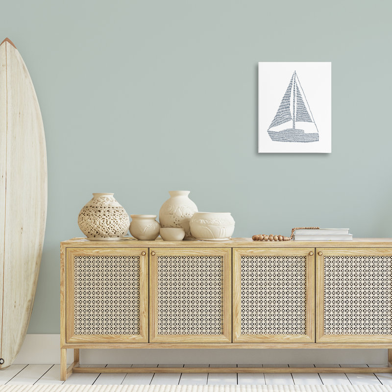 Art mural sur toile Minimal Sail Boat par Jetty Home, LLC, H 20 po x l 16 po