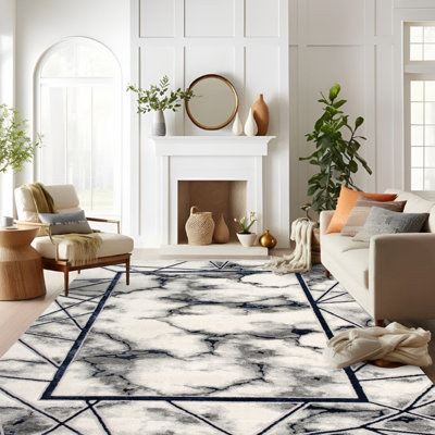 Tapis noir / gris / ivoire / beige Monaco Series
